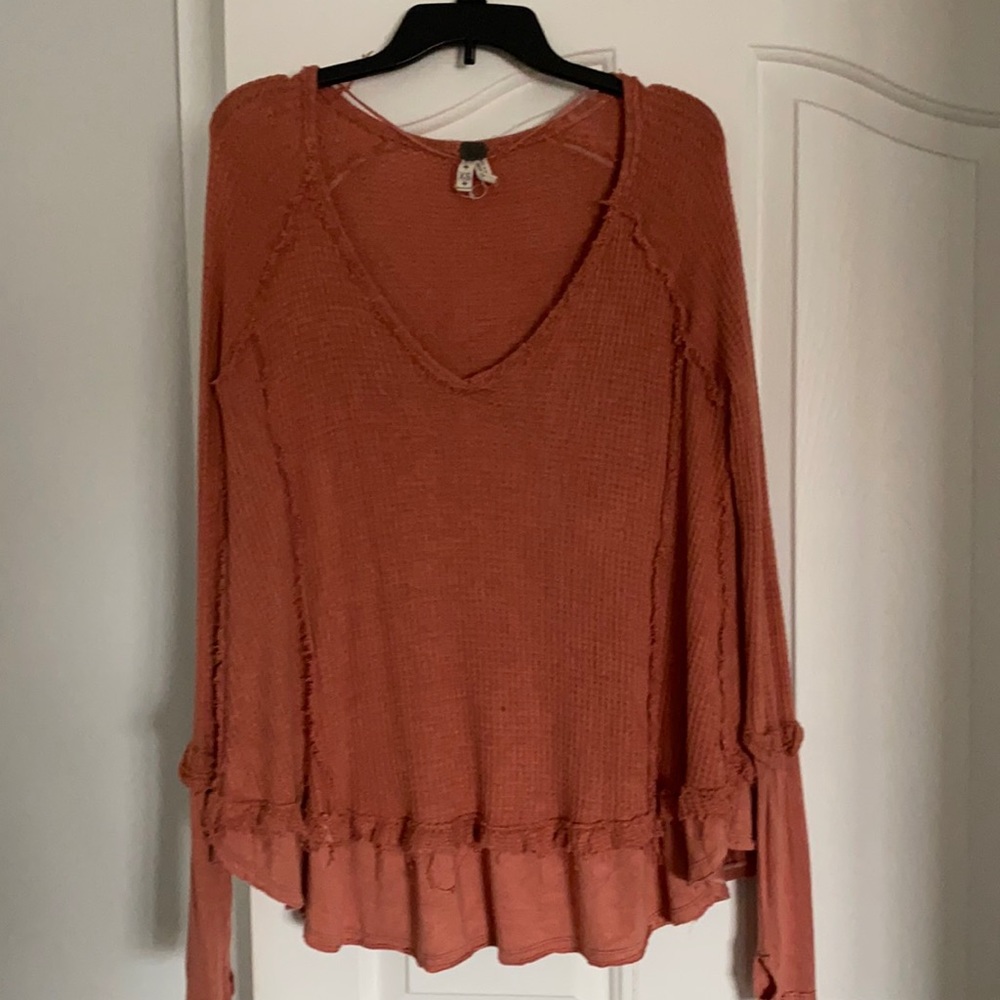 Free People waffle knit top